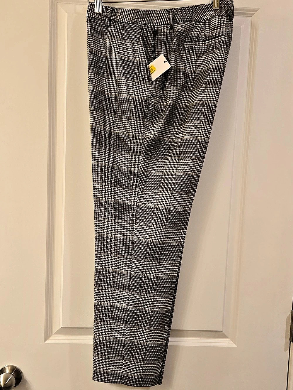 Women's Calvin Klein Checkered Trousers in Black, Tan &  White NWT